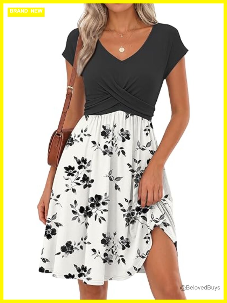 Twist Front V Neck Mini Dress With Pockets Summer Casual